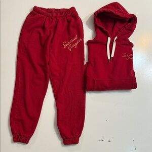 Spiritual Gangster Red Sweatpants and Hoodie Set
